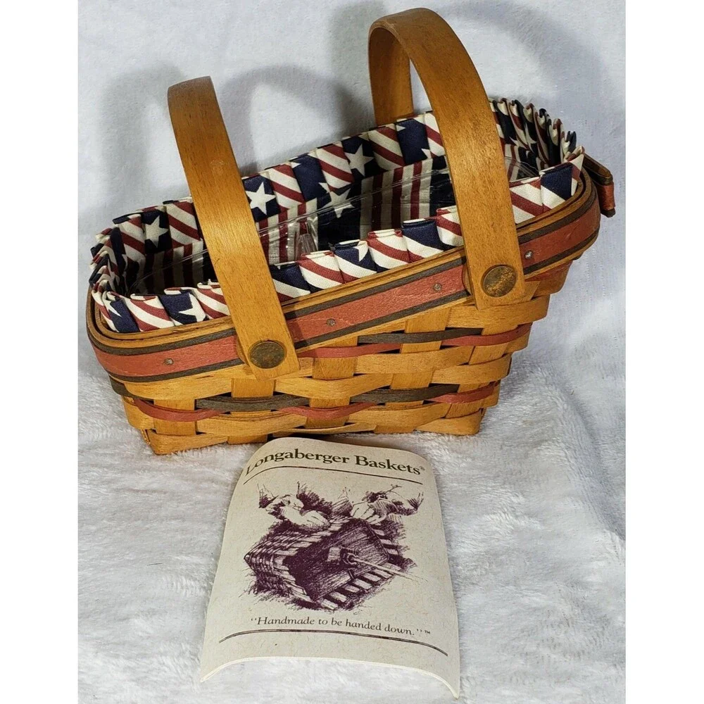 Longaberger 1996 All-American Summertime Basket: 18911 W/Liner, Dual Protector